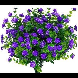 6 Bundles Artificial Flowers Outdoor Fake Flowers